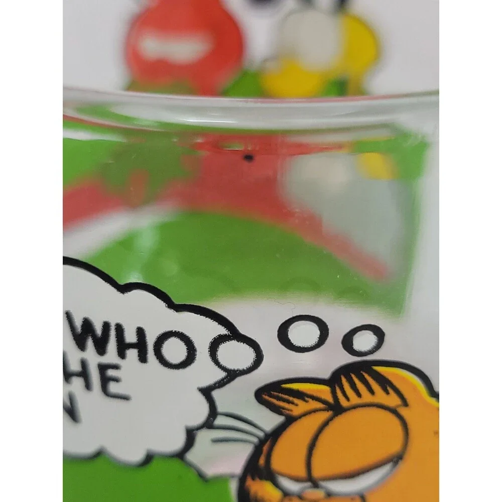 Vintage McDonald's Garfield Glass Cup Mug Jim Davis Odie 1978 Collectible 8oz